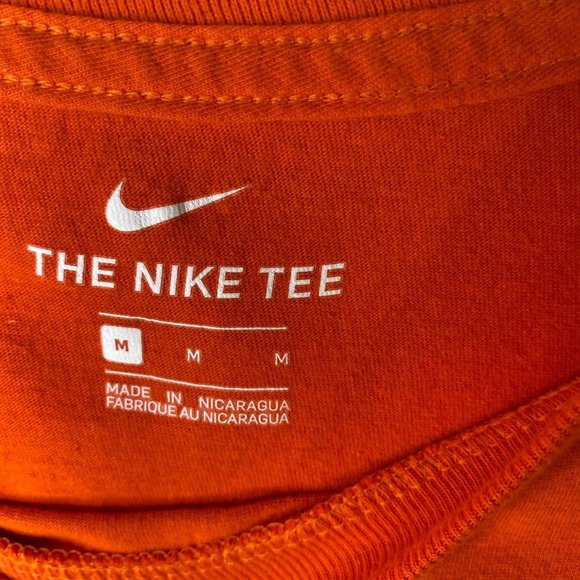 NIKE MENS DARK ORANGE WHITE SWOOSH SHORT SLEEVE ATHLETIC SPORTS TEE SIZE MEDIUM - Picture 3 of 3
